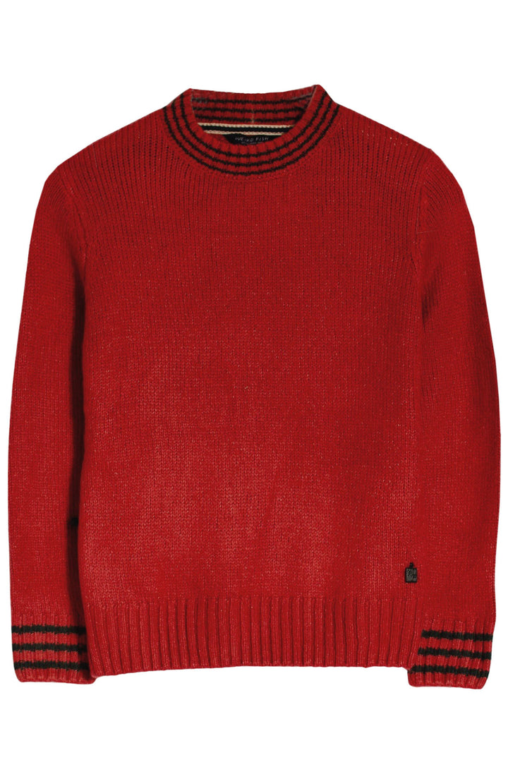 Crew Neck Chunky knit Tipped Jumper
