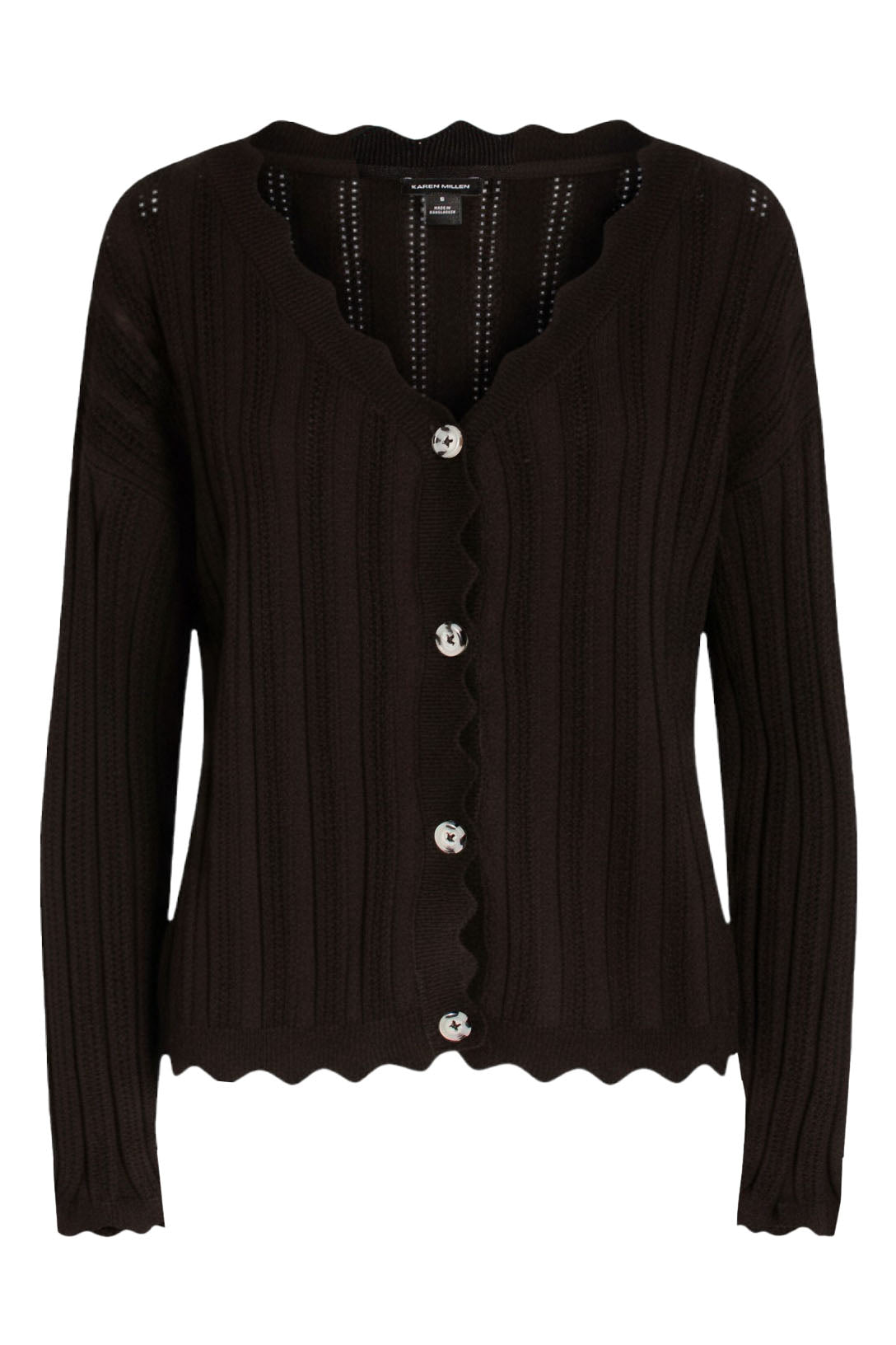 Scallop Edge Ribbed Cardigan – Secret Label