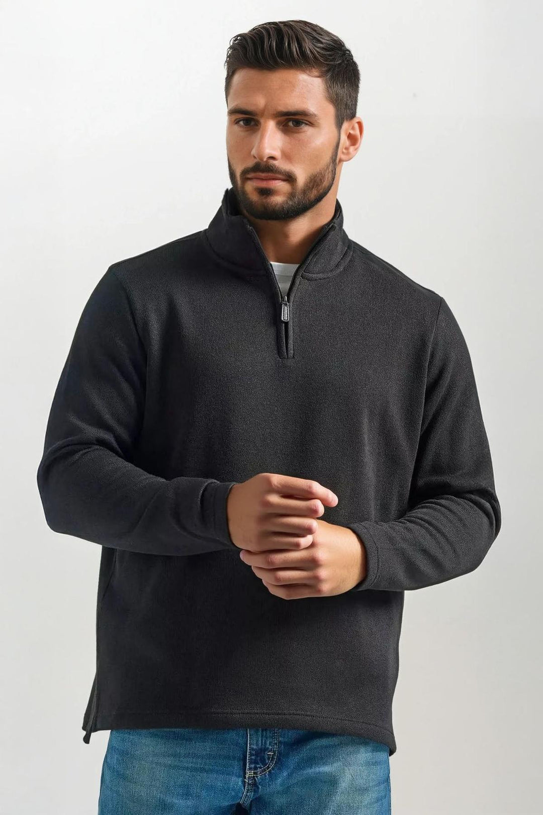Zip Neck Fleece Sweater