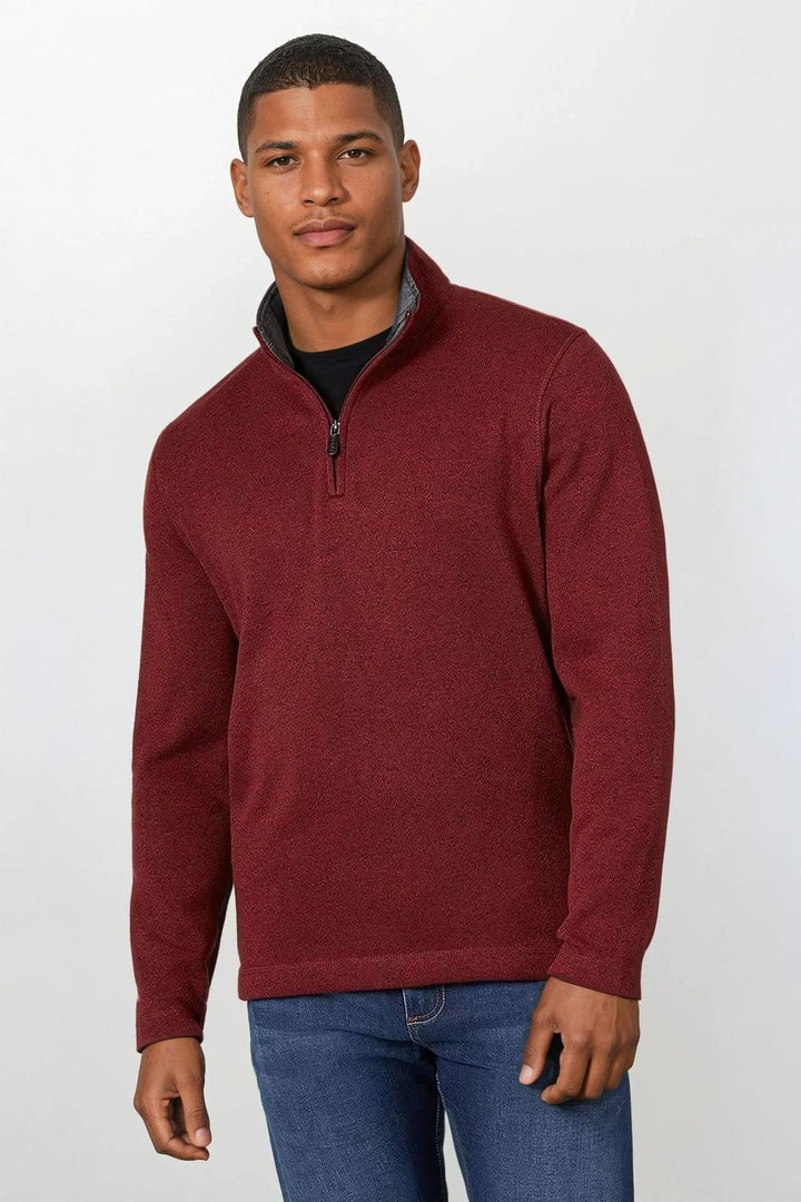Zip Neck Fleece Sweater
