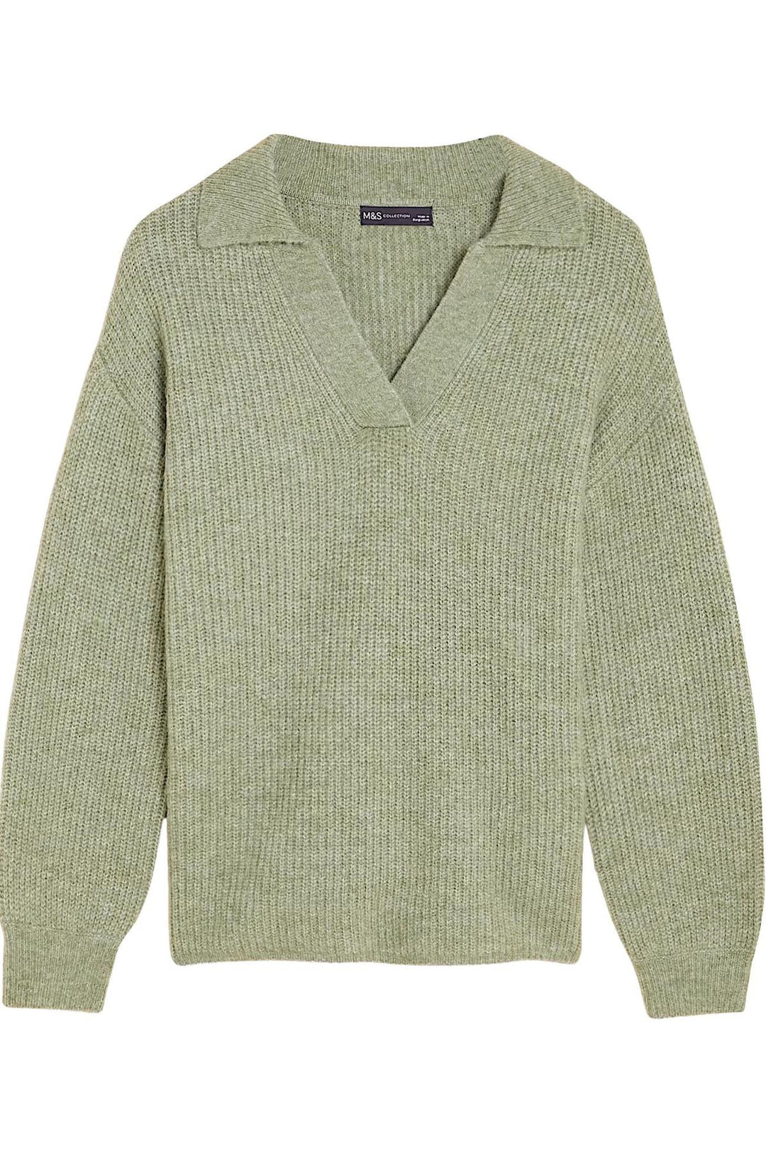 Collared Ribbed Jumper with Side Splits