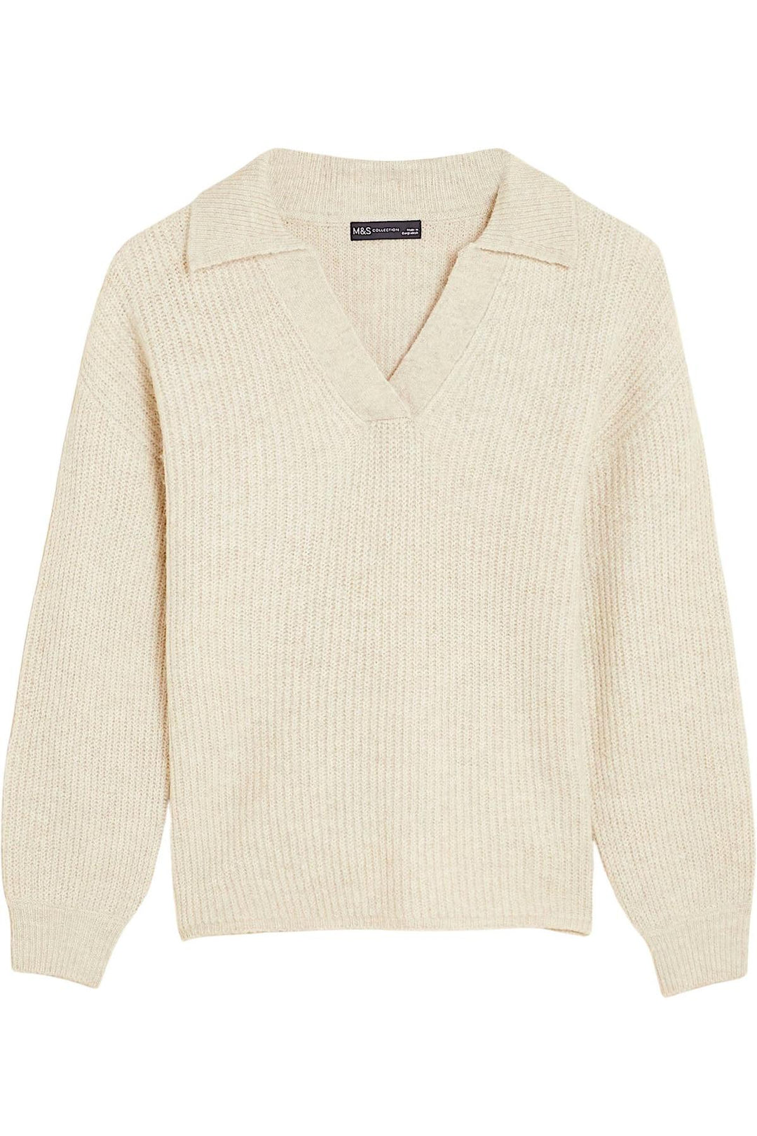 Collared Ribbed Jumper with Side Splits