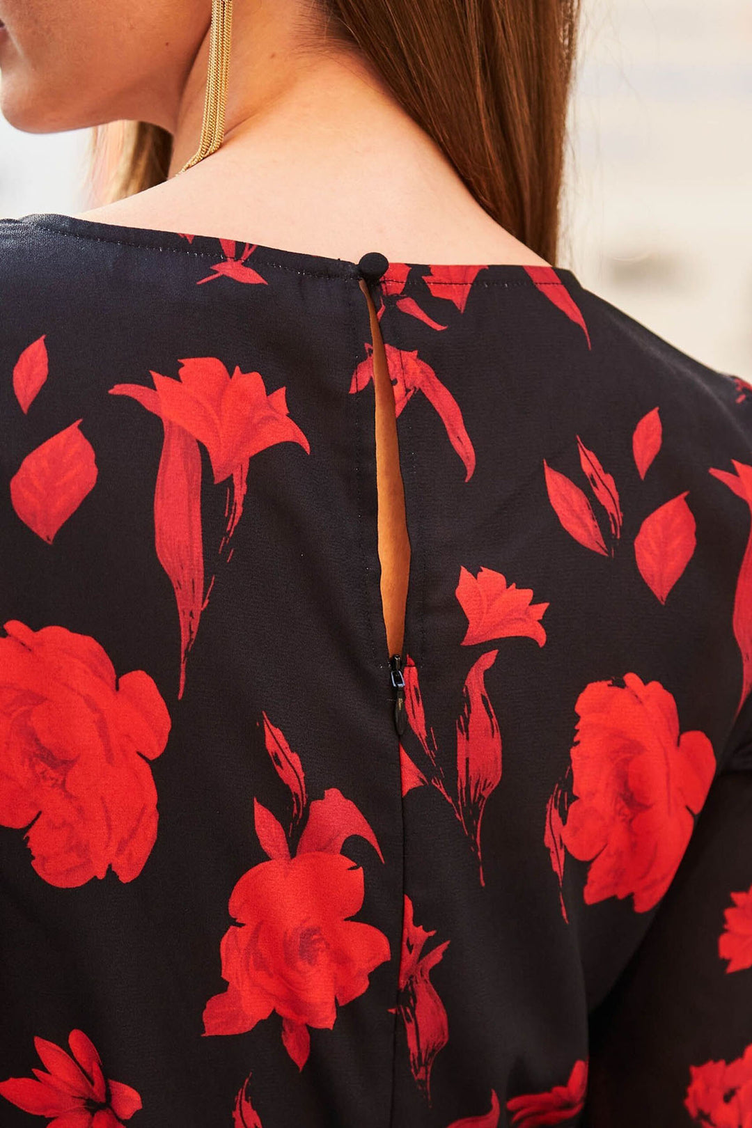 Floral Print Ruffle Hem Dress