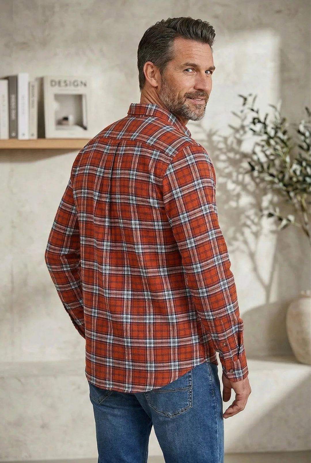 Red Check Brushed Cotton Shirt