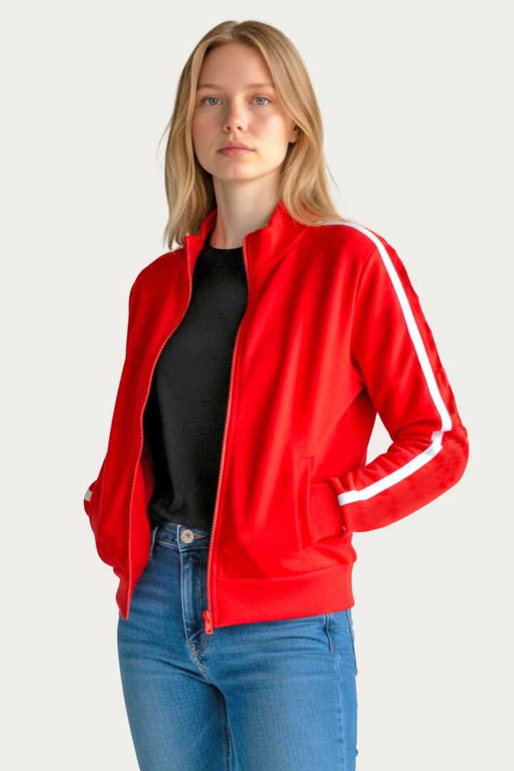 Red Retro Full Zip Track Jacket