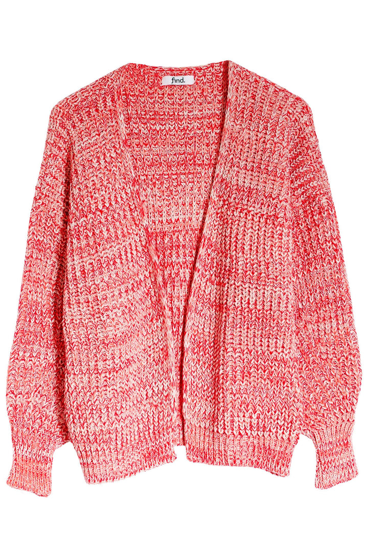 Pink Marl Chunky Knit Open Cardigan