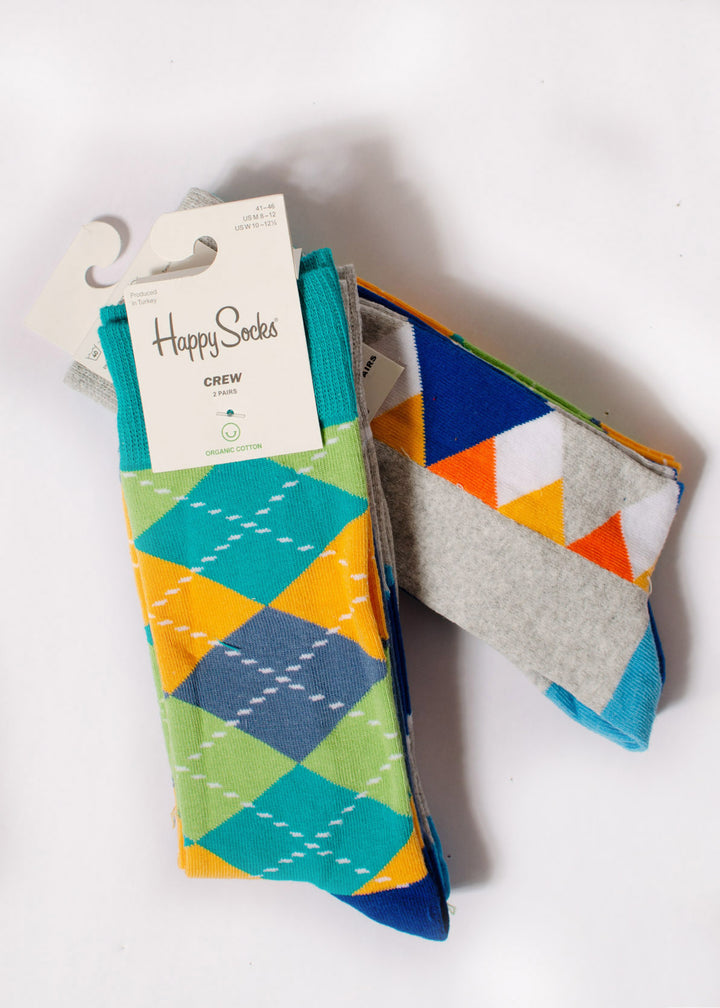Mens Cotton Happy Socks - 2 pack