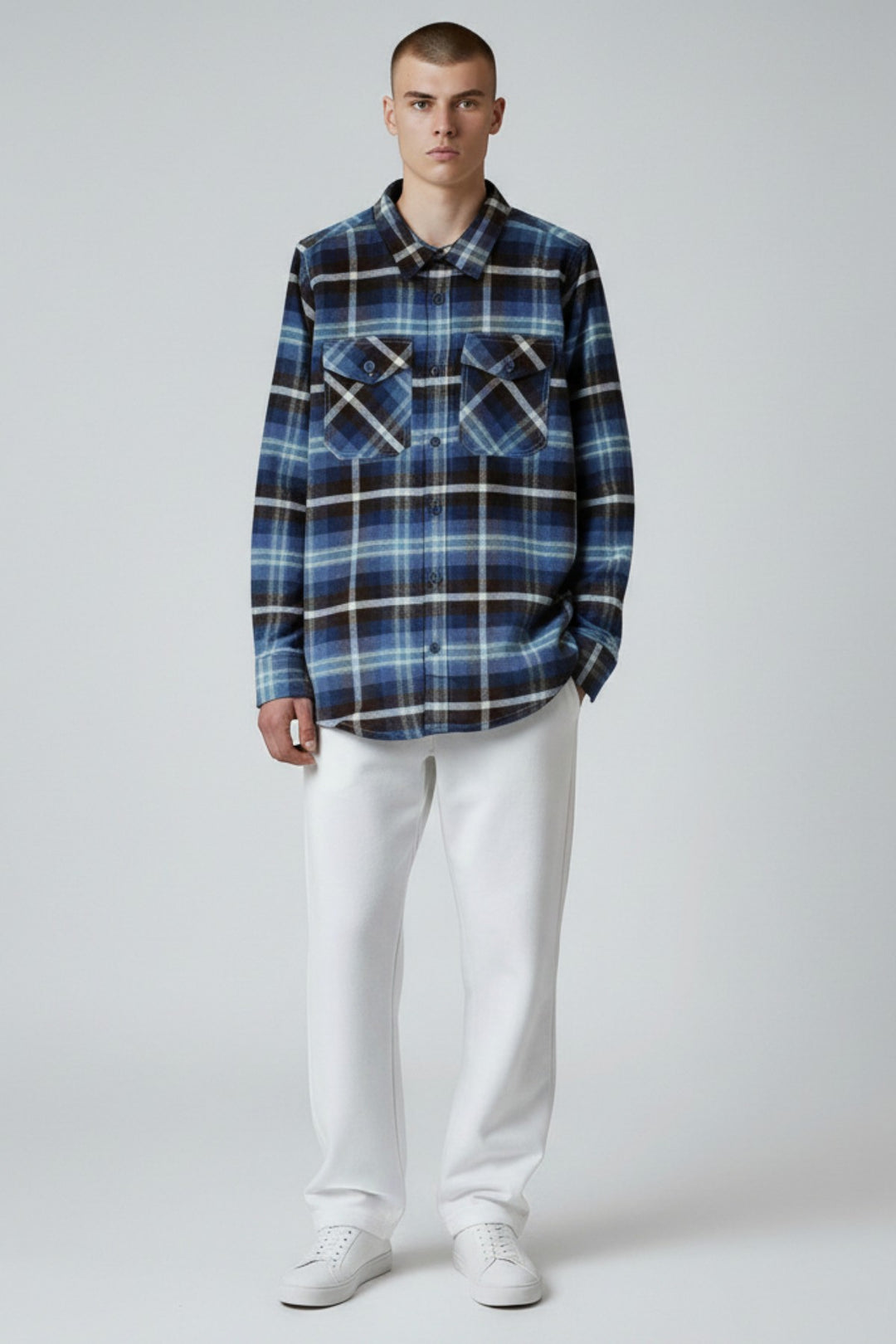 Check Flannel Shirt with Patch Pockets