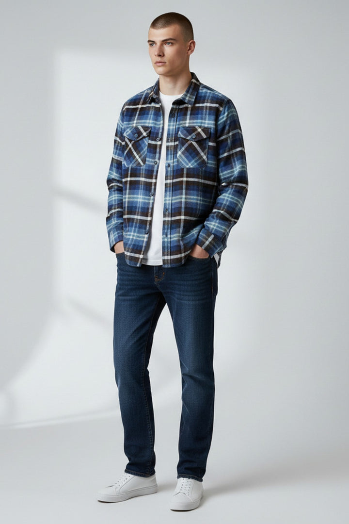 Check Flannel Shirt with Patch Pockets