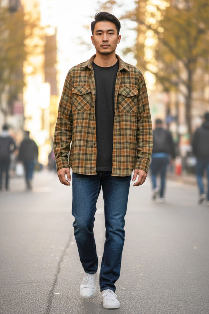 Check Flannel Shirt with Patch Pockets