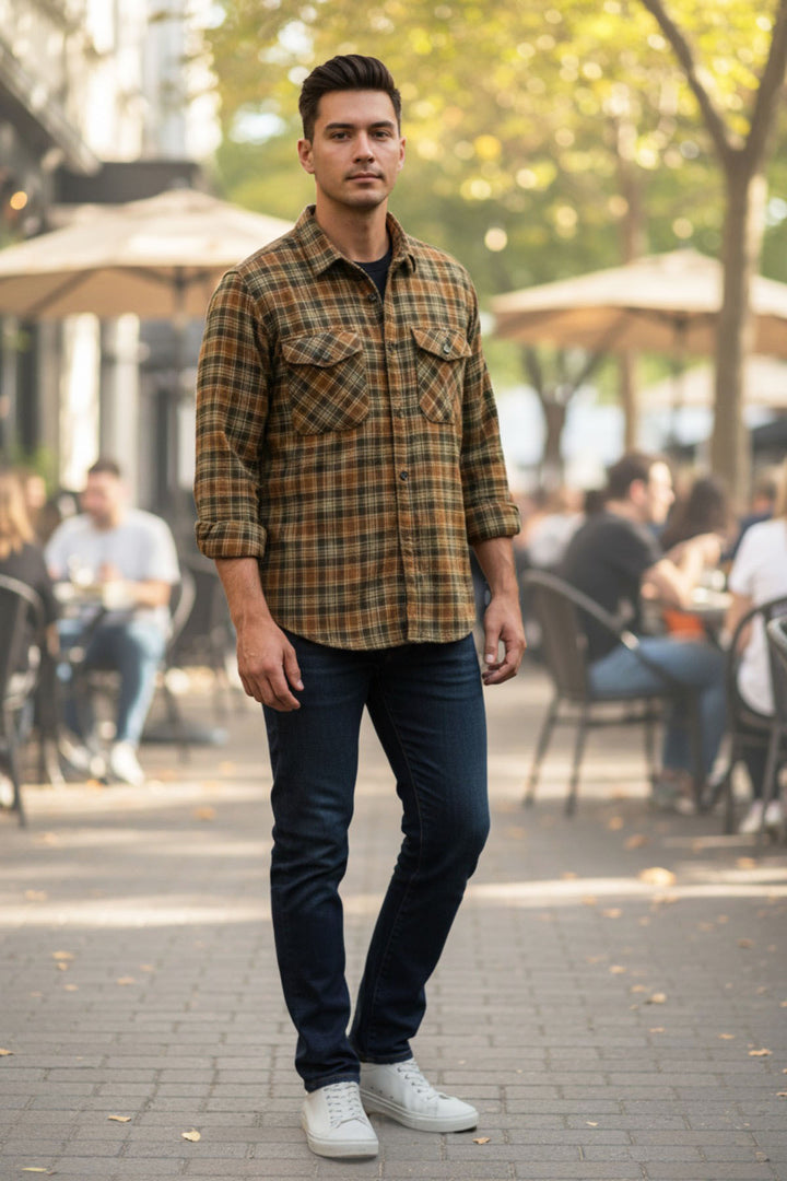 Check Flannel Shirt with Patch Pockets