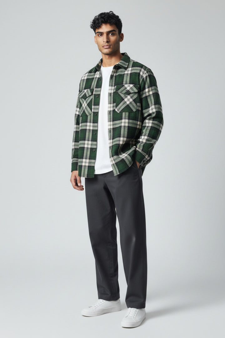 Check Flannel Shirt with Patch Pockets