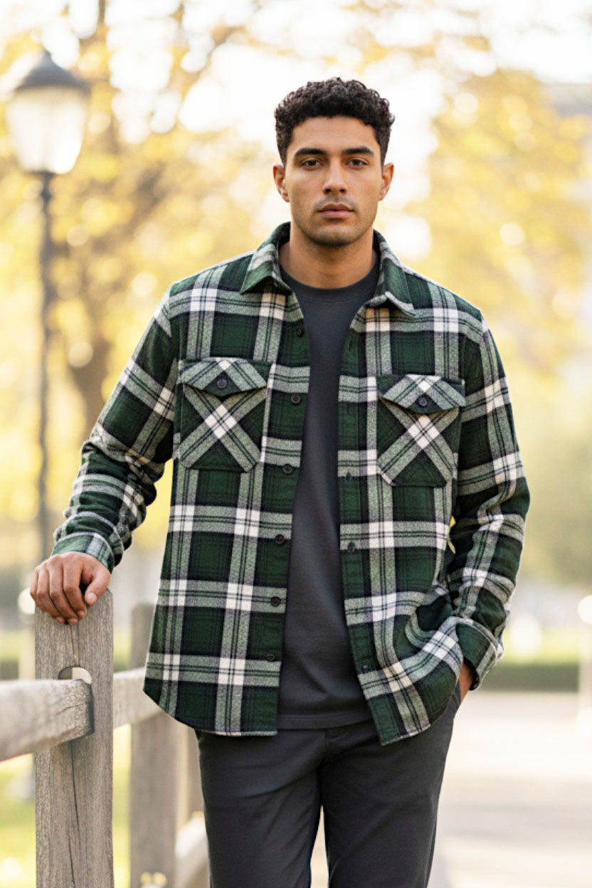 Check Flannel Shirt with Patch Pockets