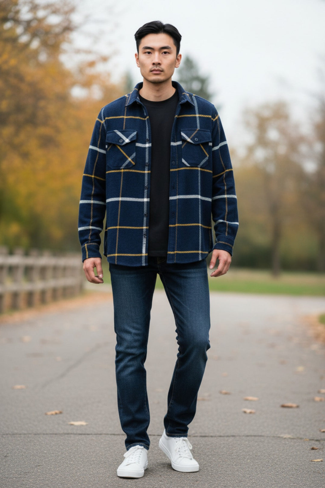 Check Flannel Shirt with Patch Pockets