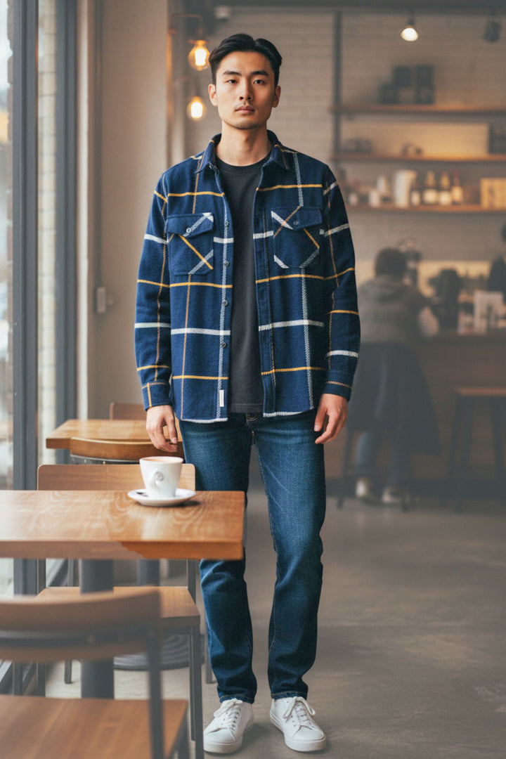 Check Flannel Shirt with Patch Pockets