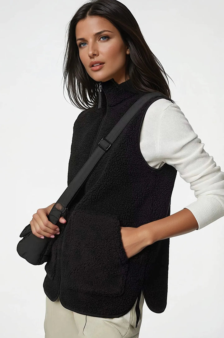 Borg Fleece Funnel Neck Gilet