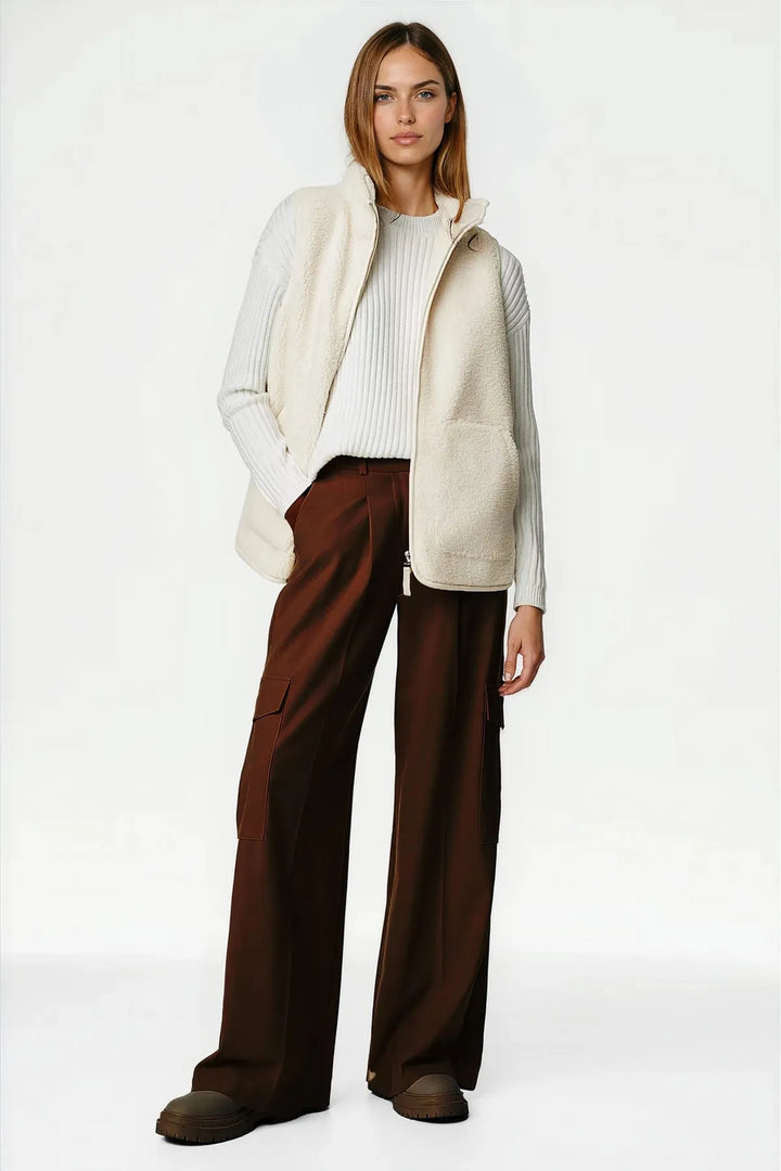 Borg Fleece Funnel Neck Gilet