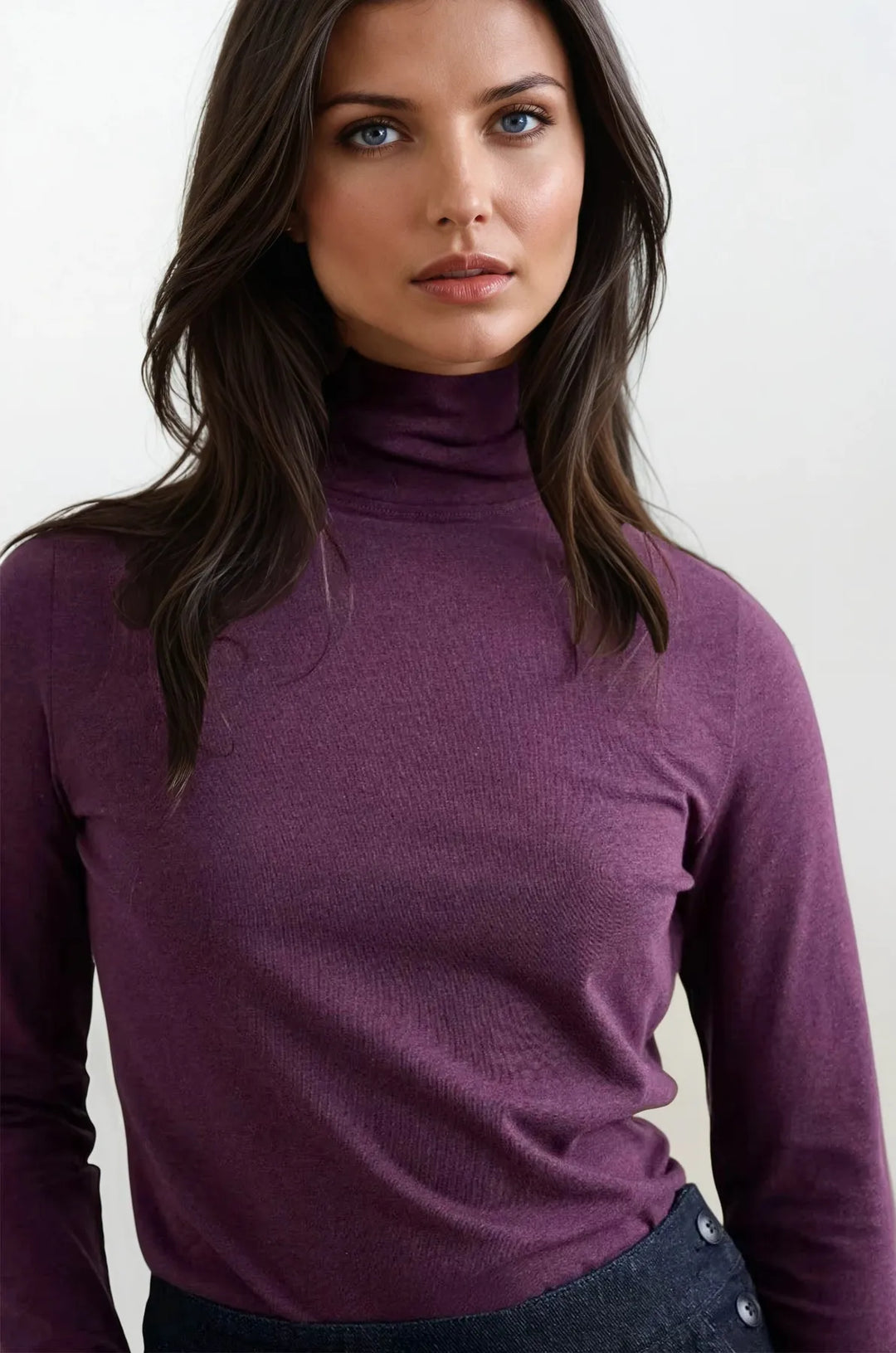 Organic Cotton Roll Neck Top