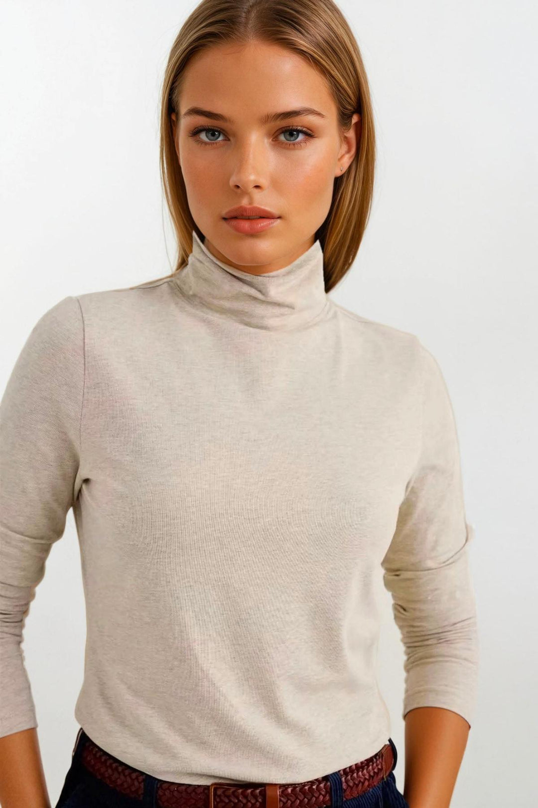 Organic Cotton Roll Neck Top