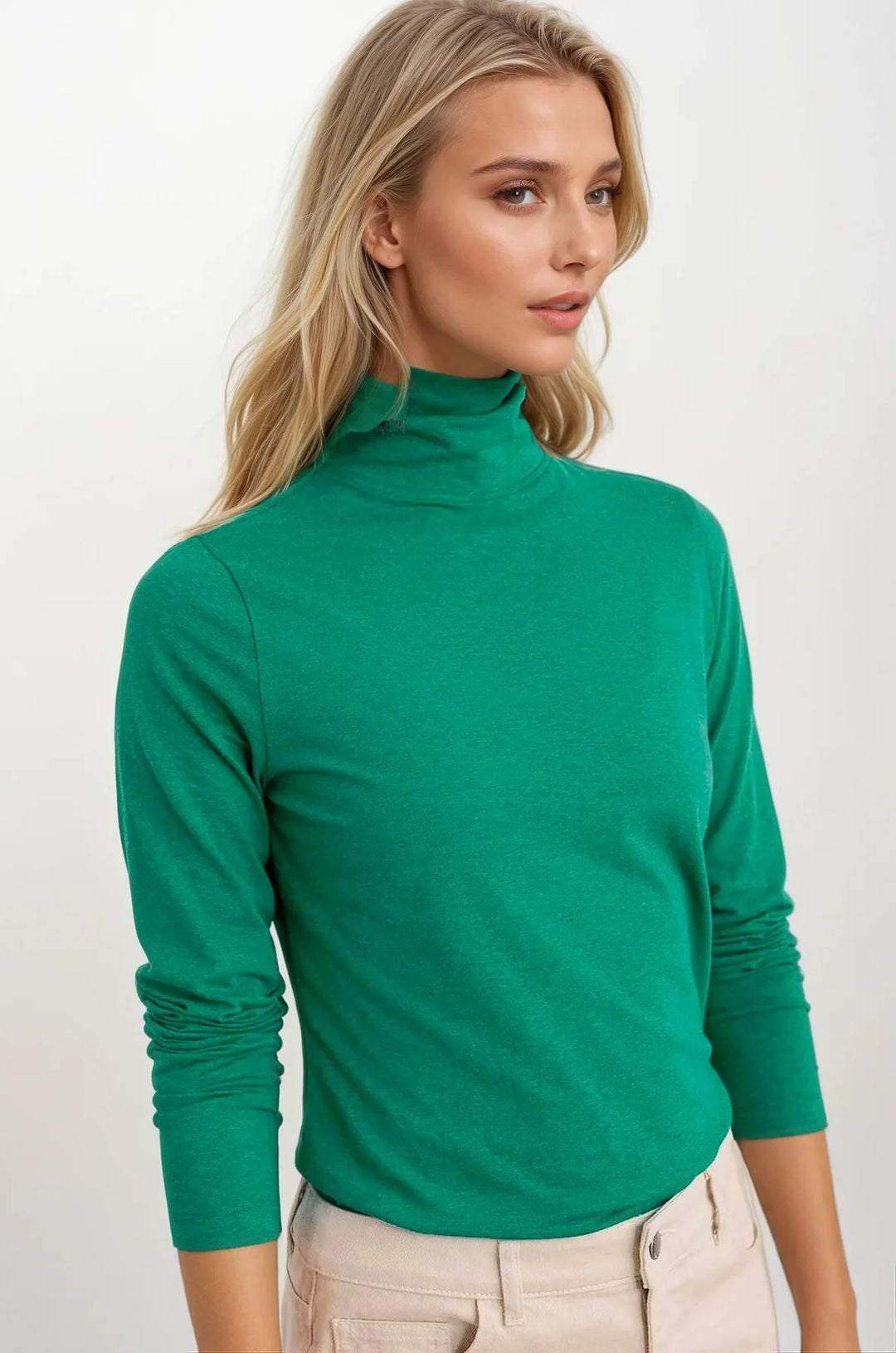 Organic Cotton Roll Neck Top