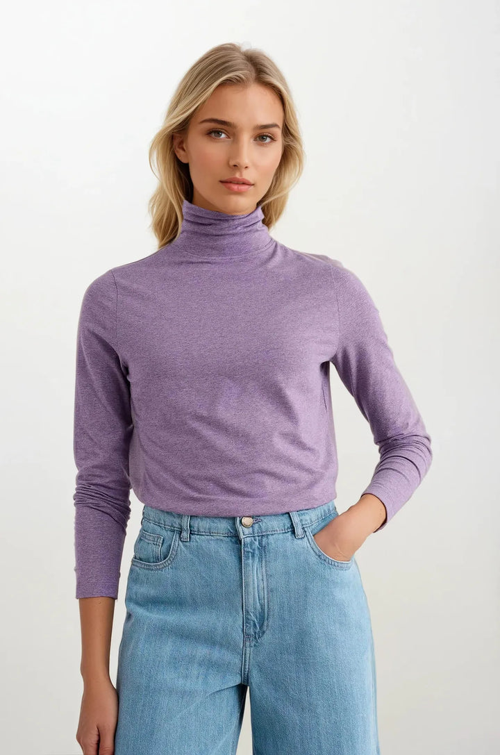 Organic Cotton Roll Neck Top