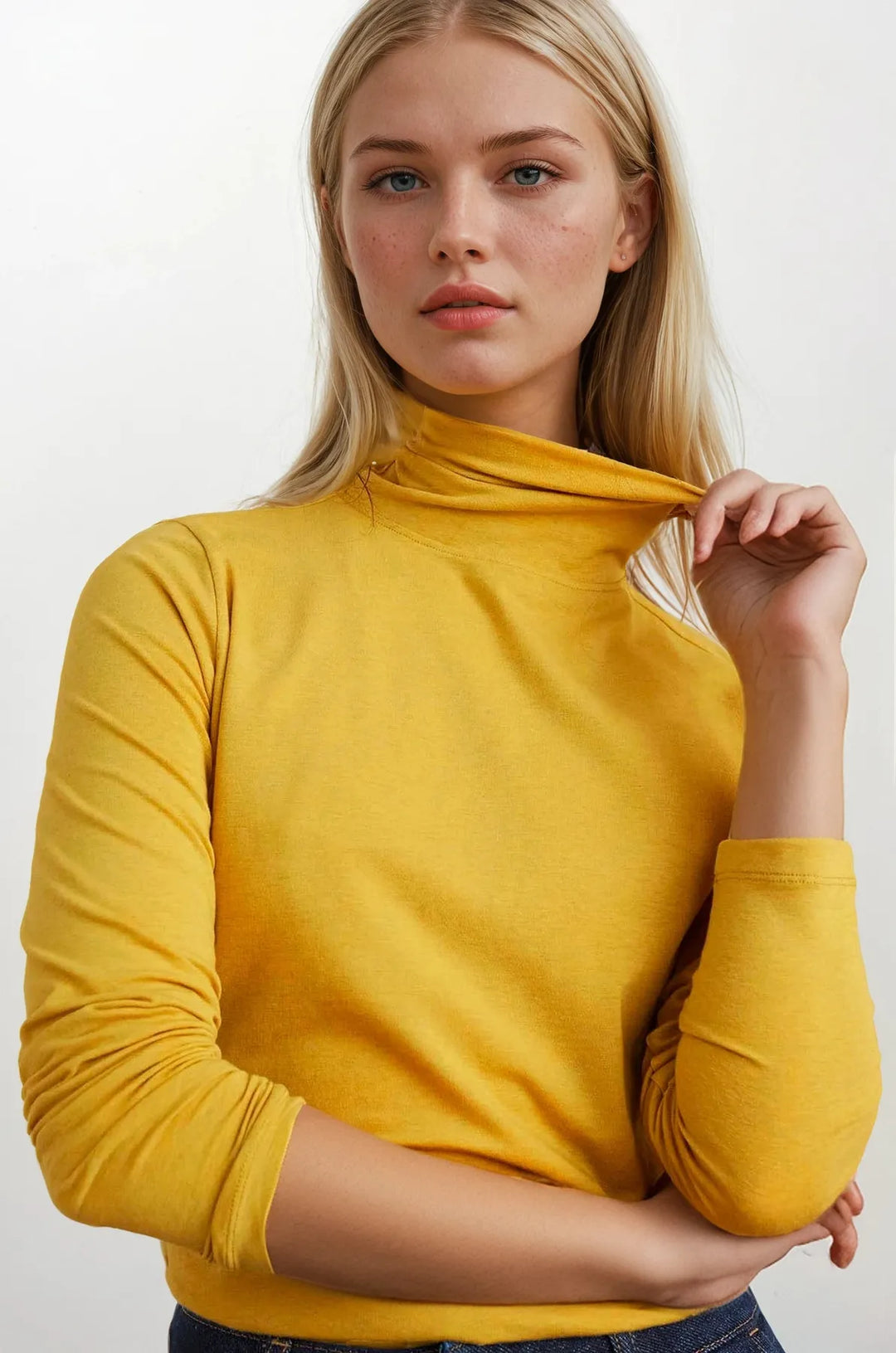 Organic Cotton Roll Neck Top