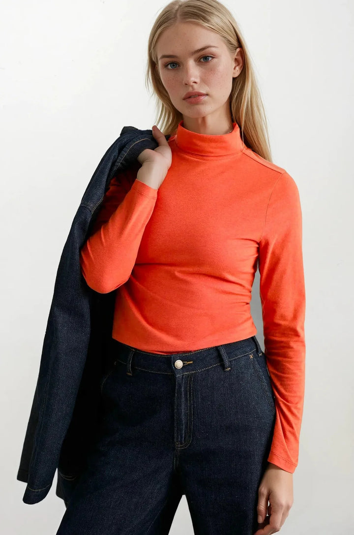 Organic Cotton Roll Neck Top