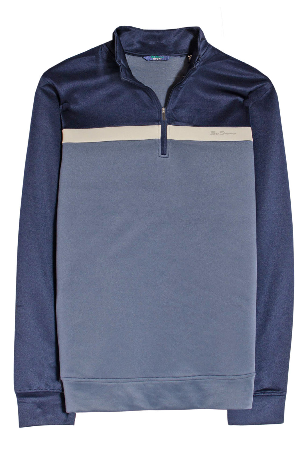 Blue Two tone quarter zip sweatshirt