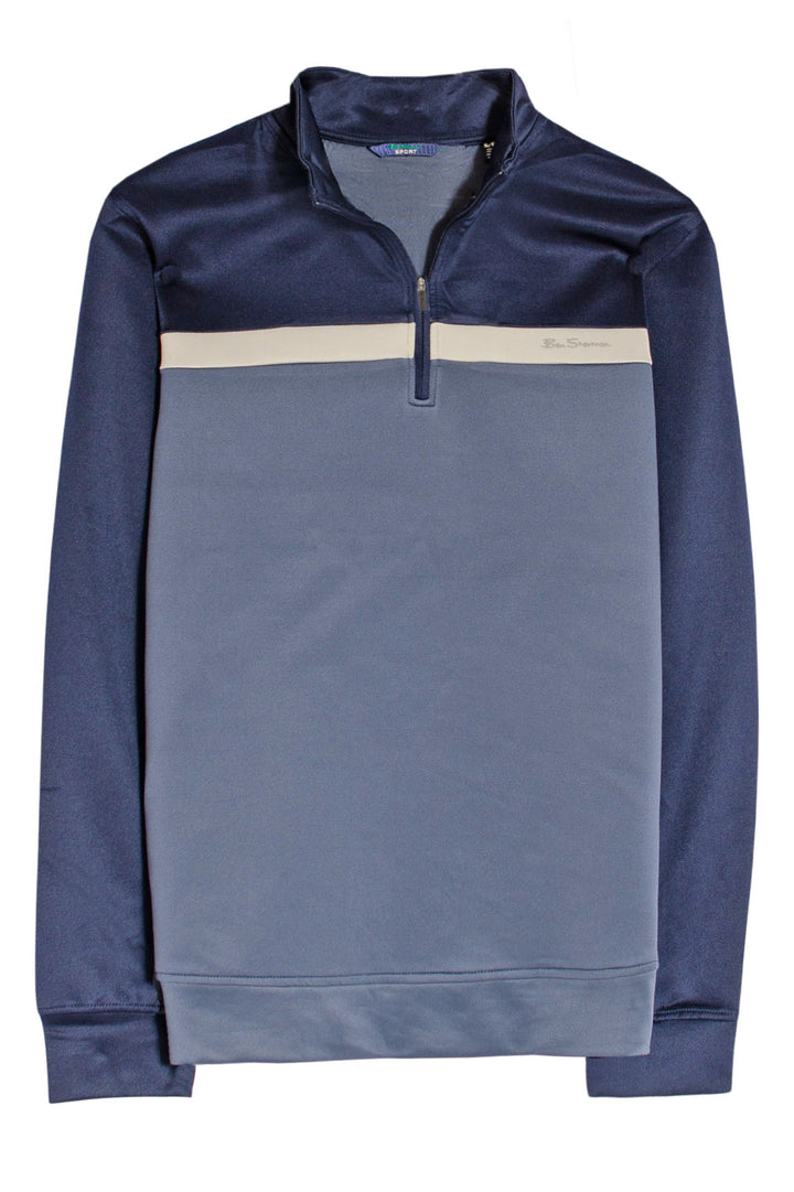 Blue Two tone quarter zip sweatshirt