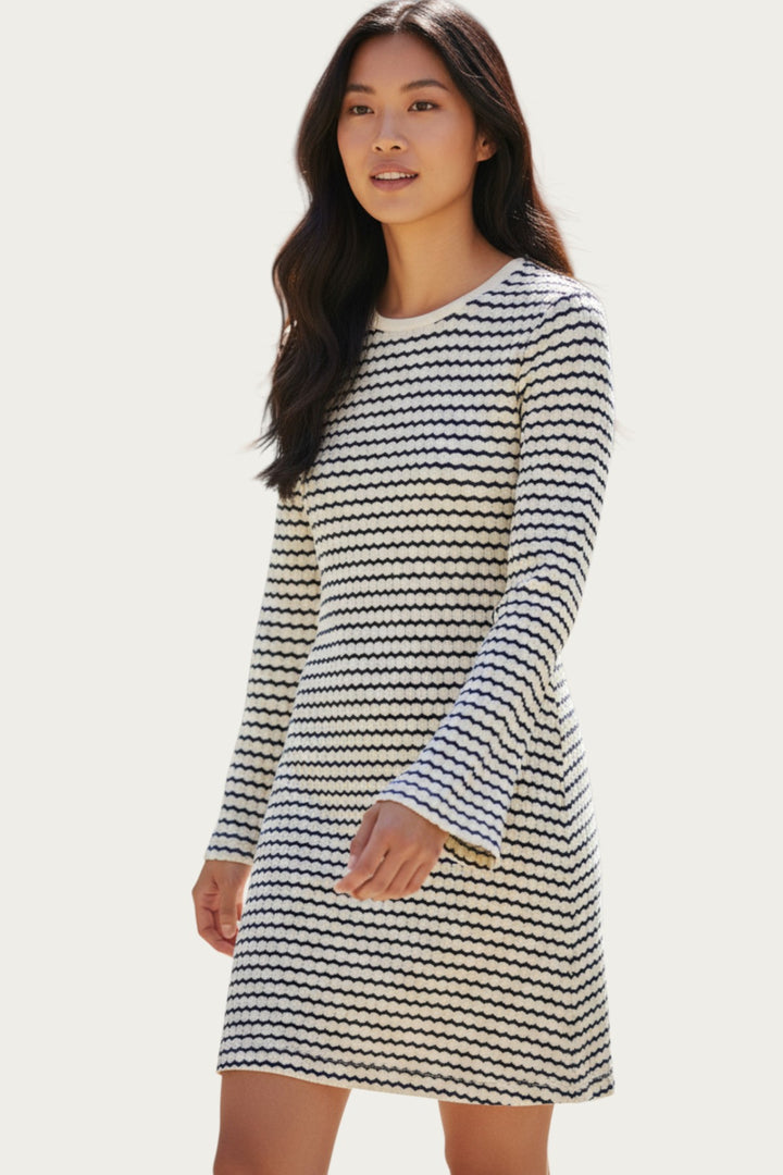 Texture Stripe Short Skater Dress