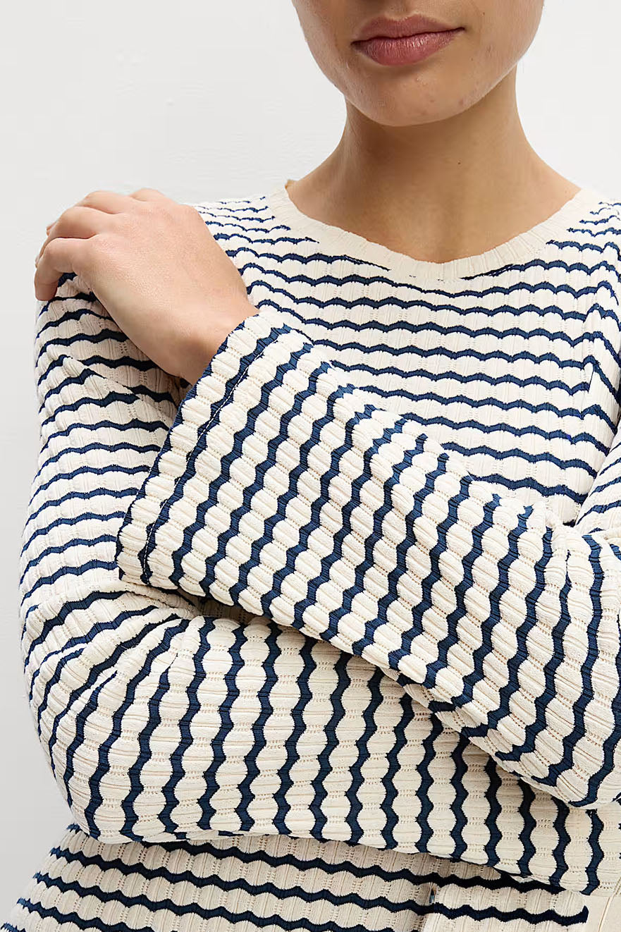 Texture Stripe Short Skater Dress