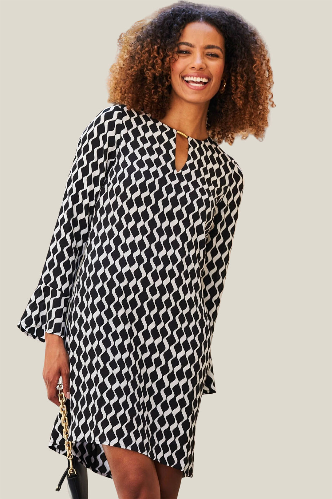 Geometric Knee Length Shift Dress