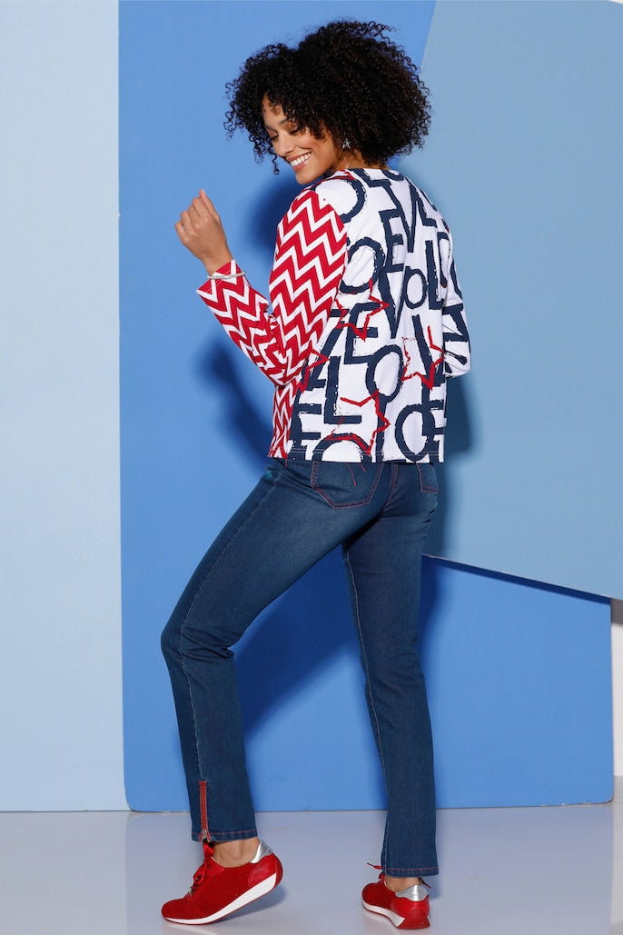 USA Print Zip Front Lightweight Jacket