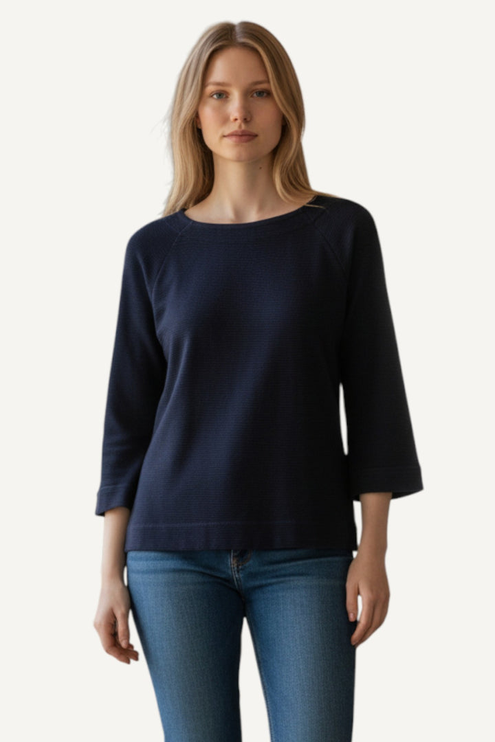 Rib Textured Wide Sleeve Top