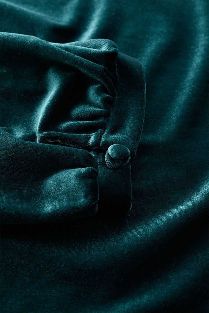 Green Velvet Fit & Flare Midi Dress