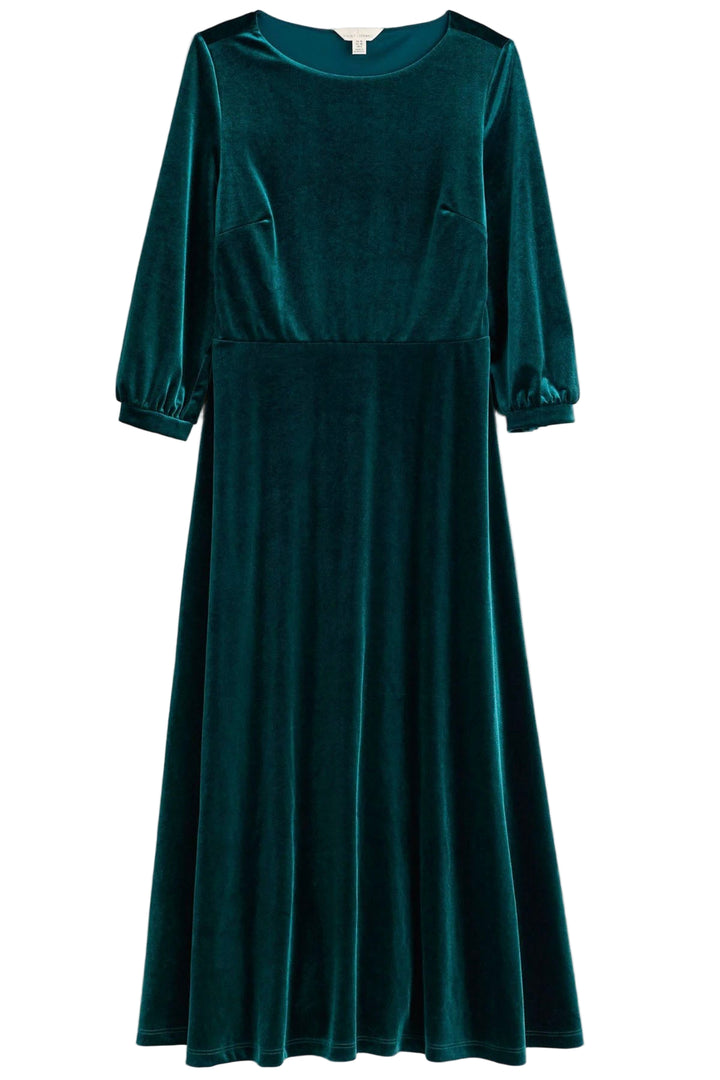 Green Velvet Fit & Flare Midi Dress