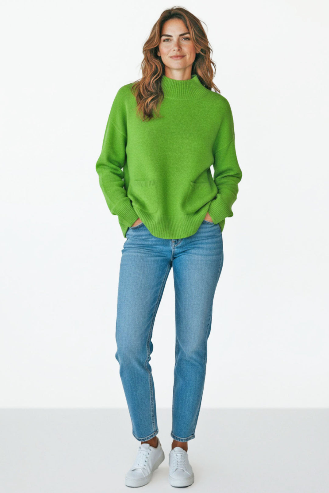 Funnel neck pocket jumper