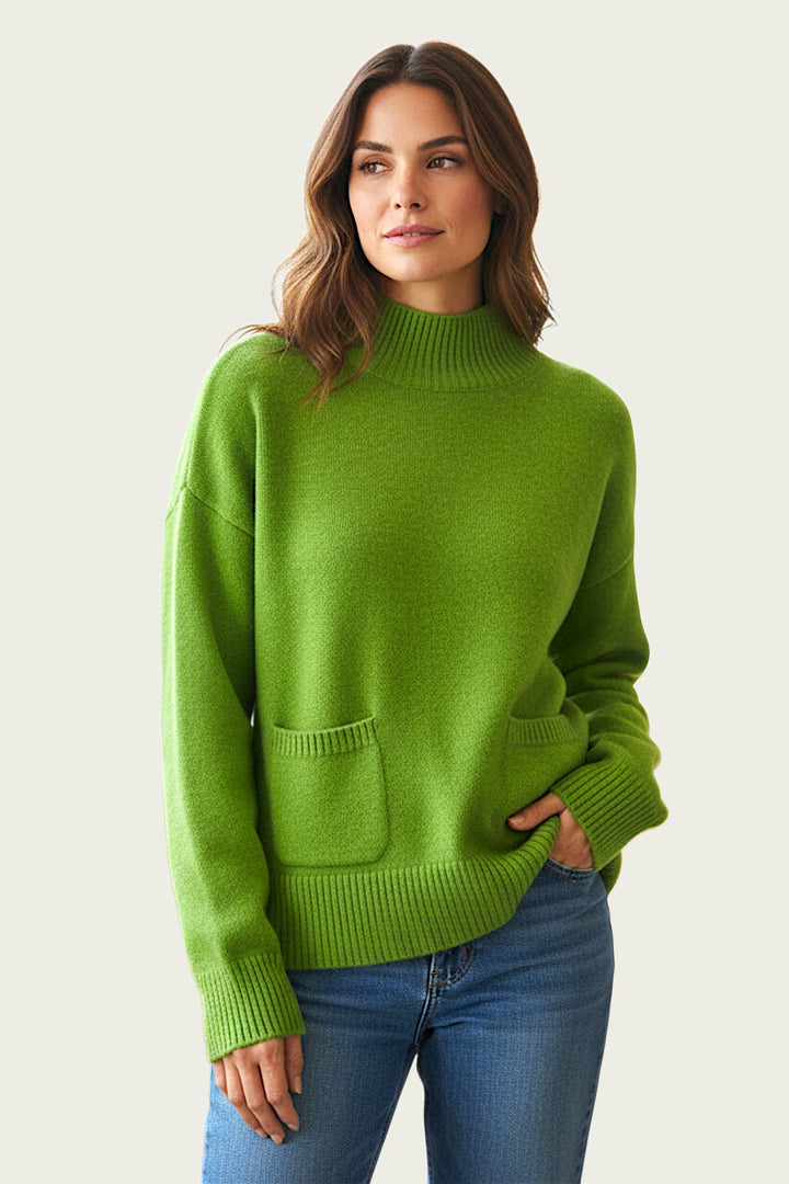 Funnel neck pocket jumper