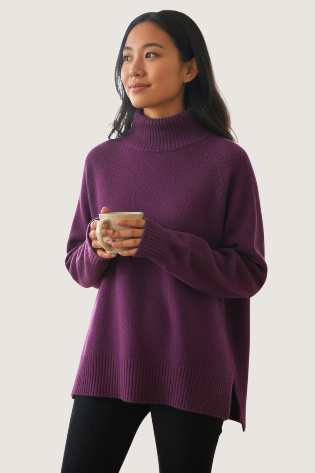 Roll Neck Side Split Jumper
