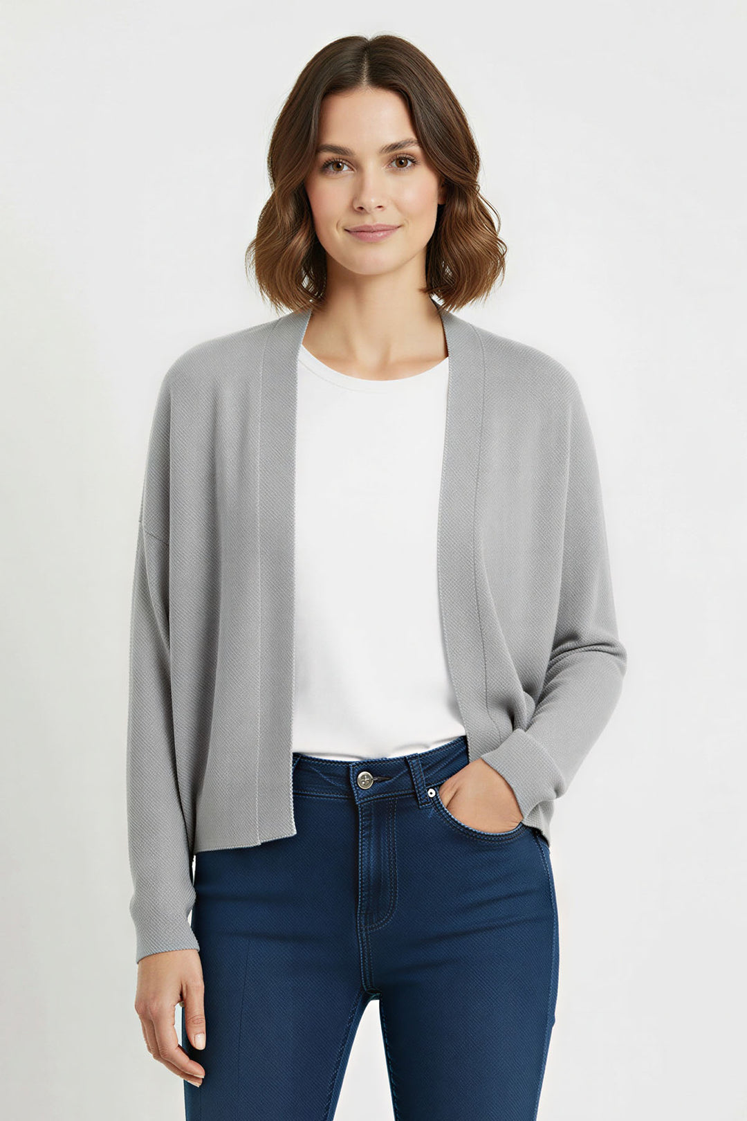 Herringbone Edge Open Cardigan