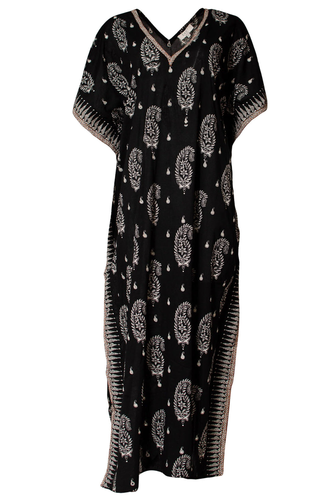 Black Embroidered Kaftan Dress