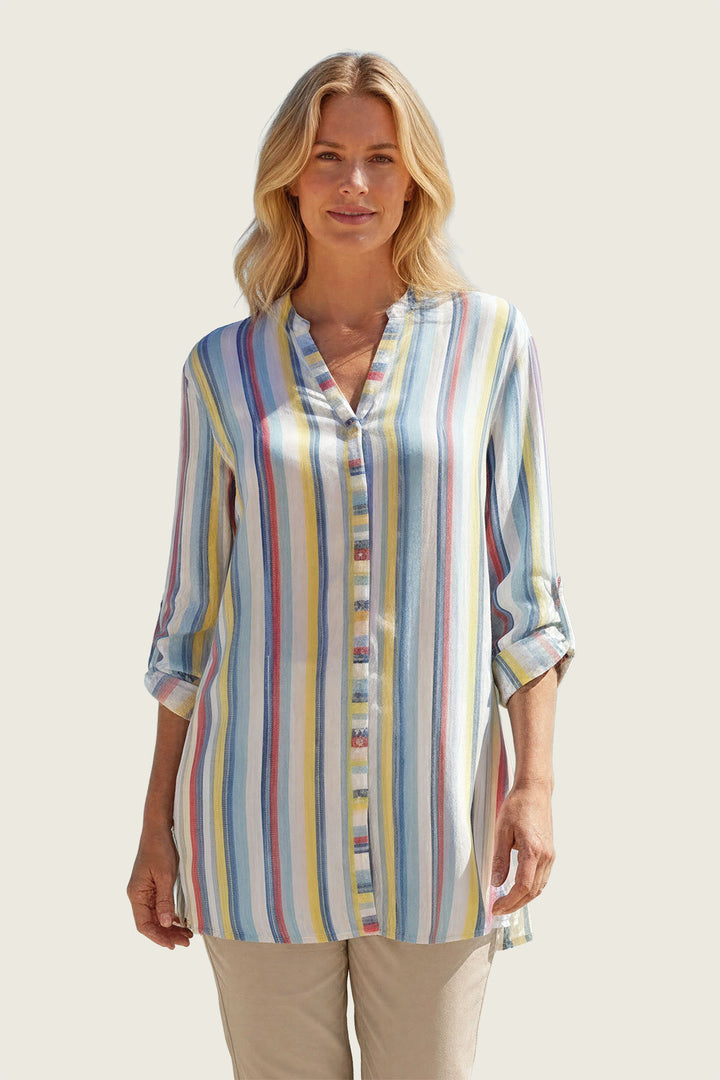 Pastel Stripe Longline Blouse-Secret Label