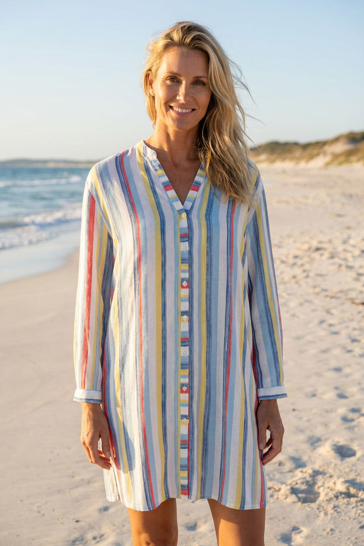 Pastel Stripe Longline Blouse-Secret Label