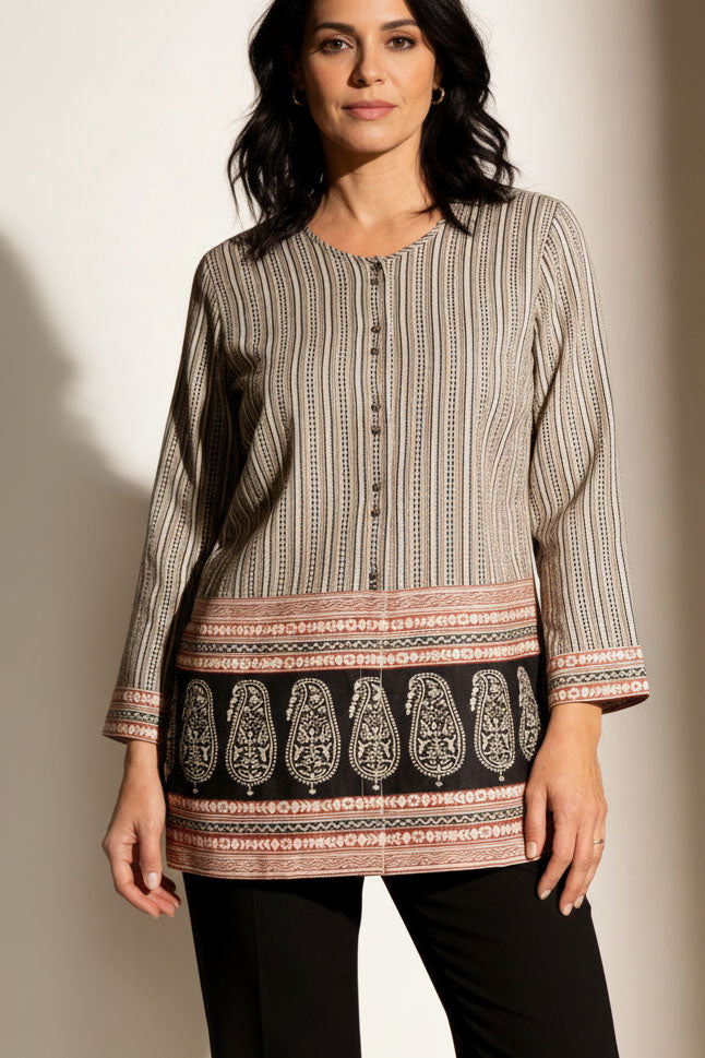 Paisley Boho Print Tunic Top