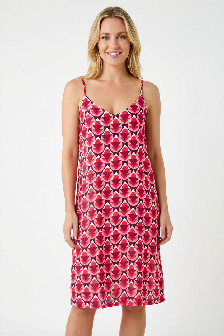 Pink Geometric Print Chemise