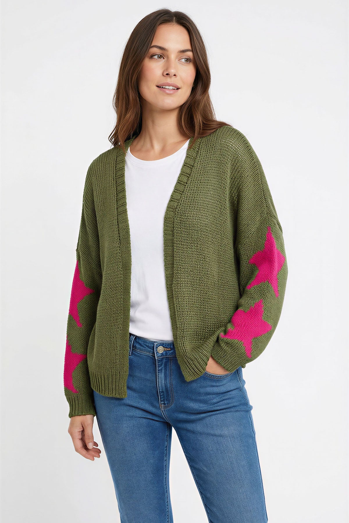 Star Sleeve Open Front Cardigan – Secret Label