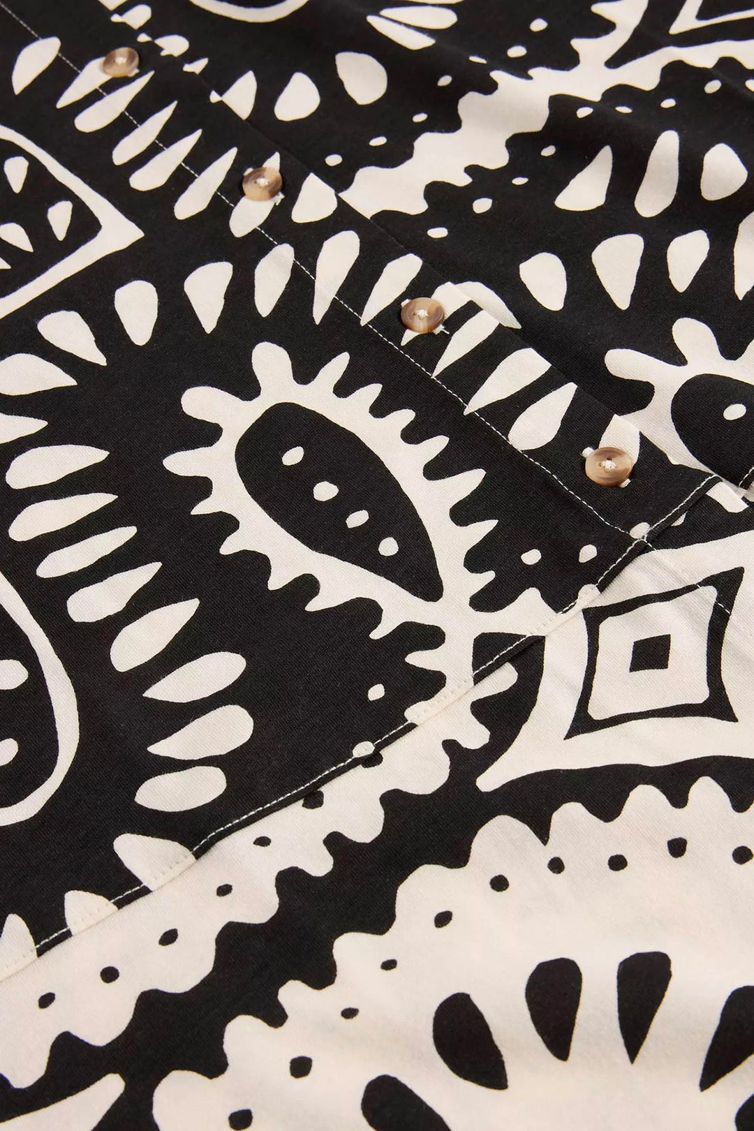 Monochrome Geometric Print Jersey Shirt Dress