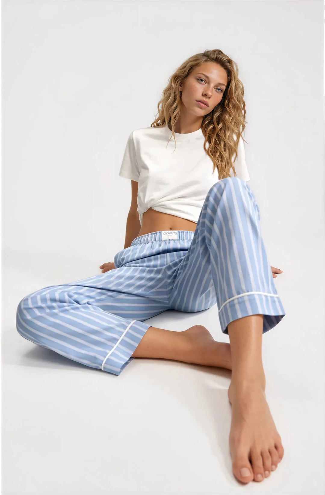 Blue Striped Pyjama Bottoms