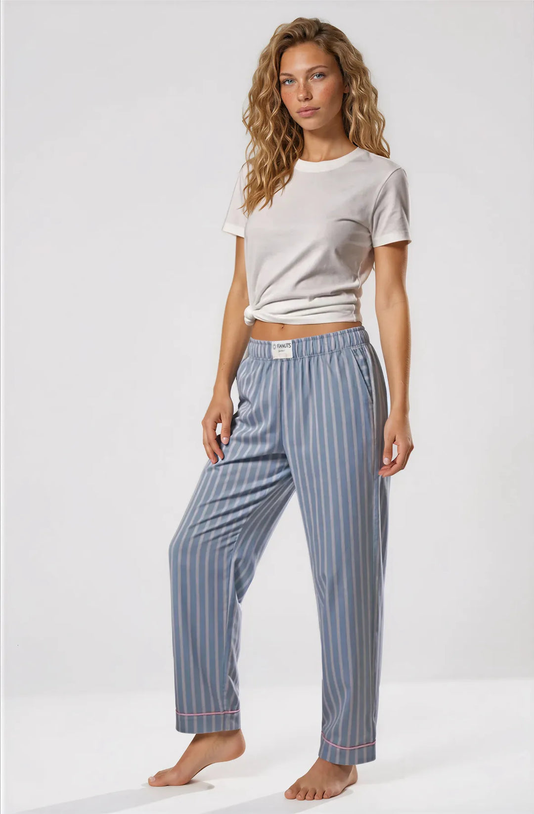 Blue Striped Pyjama Bottoms