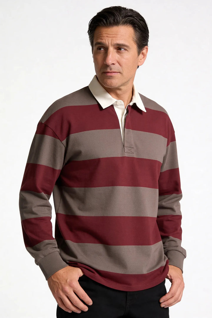 Striped Long Sleeve Rugby Shirt